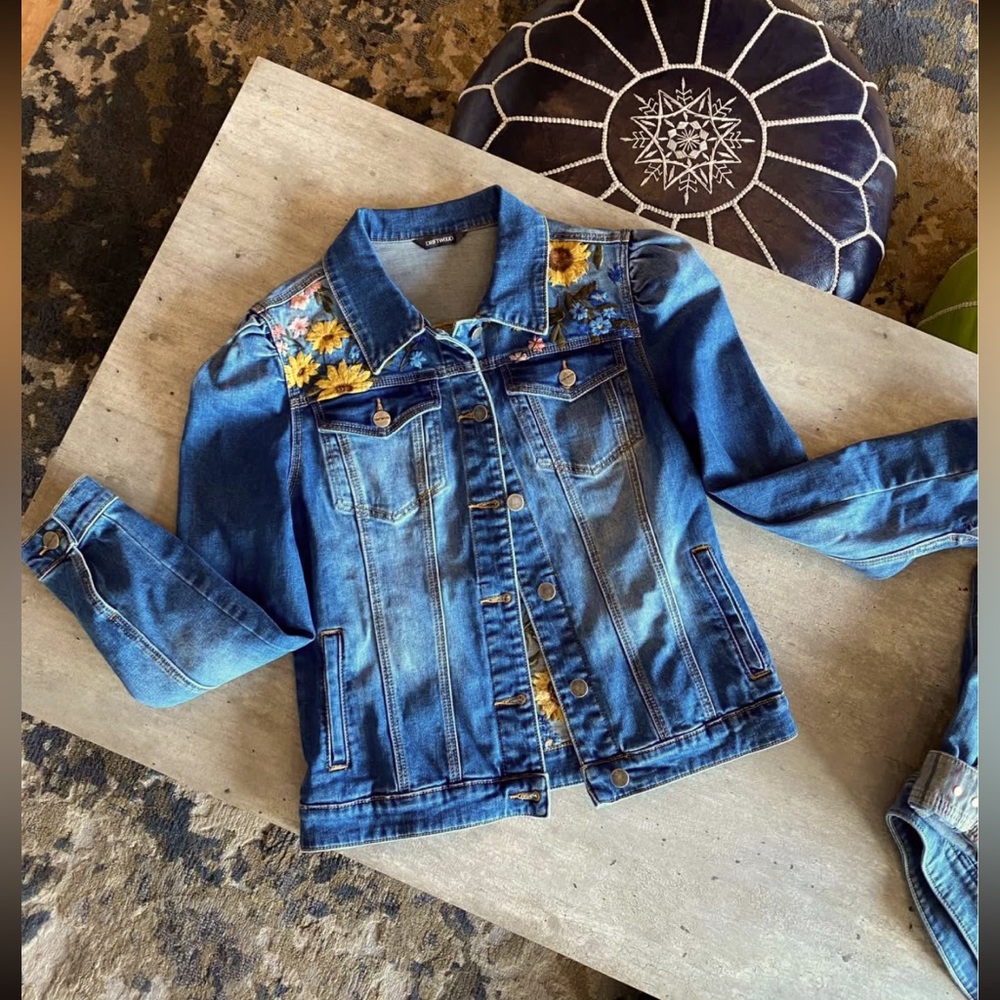 Driftwood Denim Sunflower Gigi Puff Sleeve Jean Jacket